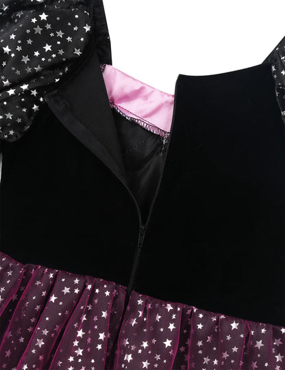 4 Pieces Witch Clothing Set Dress+Hat+Wand+Bag