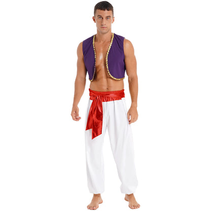 Aladin Costume Men Arabian Prince Cosplay Costume