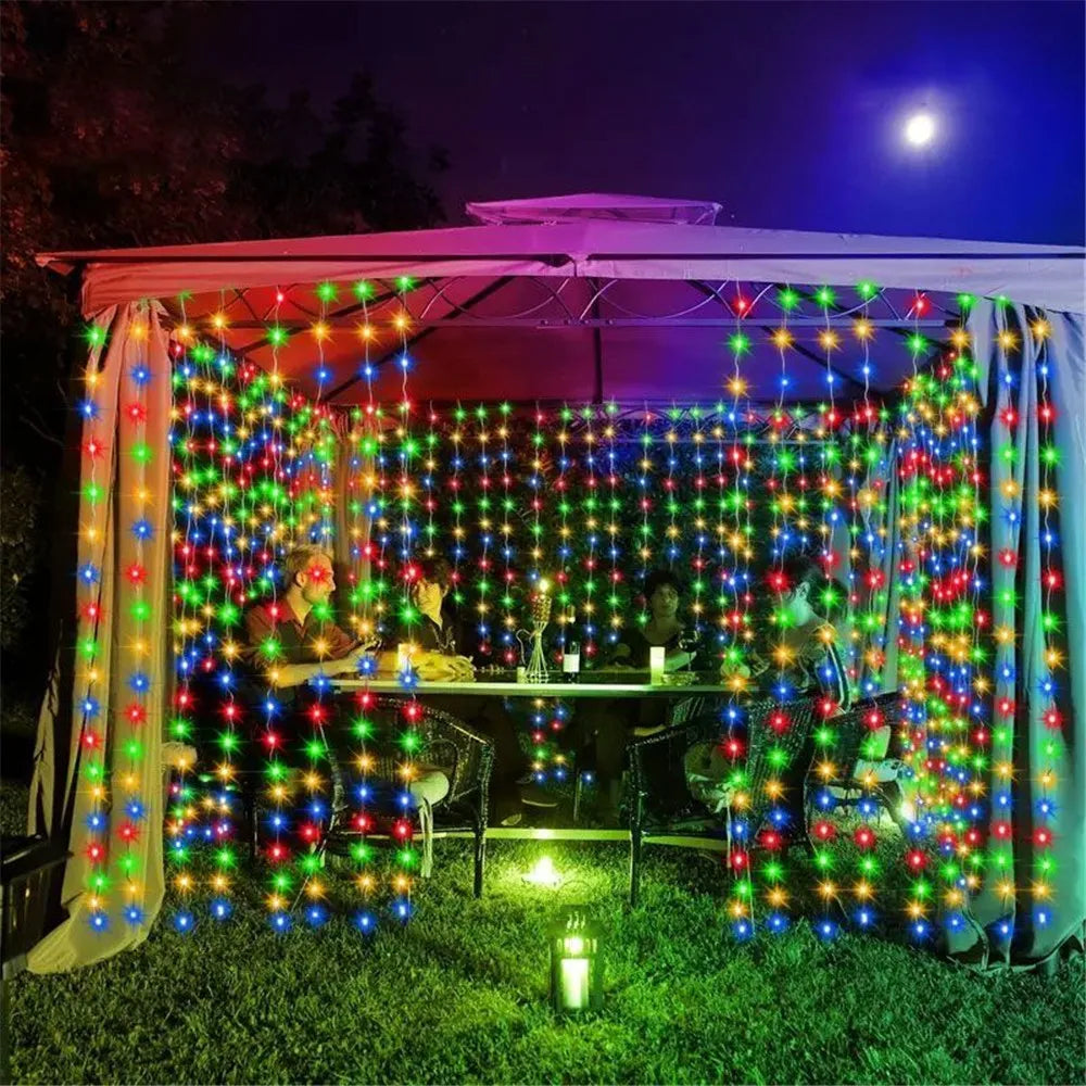 Fairy Lights Outdoor LED Solar Curtain Lights String 3/6M