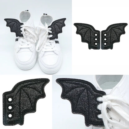 1 Pair Bling Bat Shoe Wings Embroidery DIY