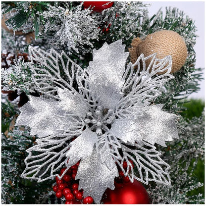 9cm Glitter Artifical Christmas Flowers Tree