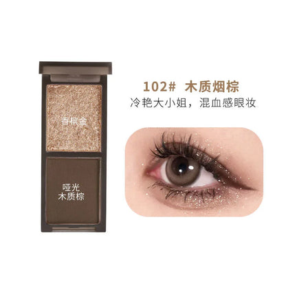 Biya 2 Color Eyeshadow Protable Red Black Plate Matte Eye Shadow