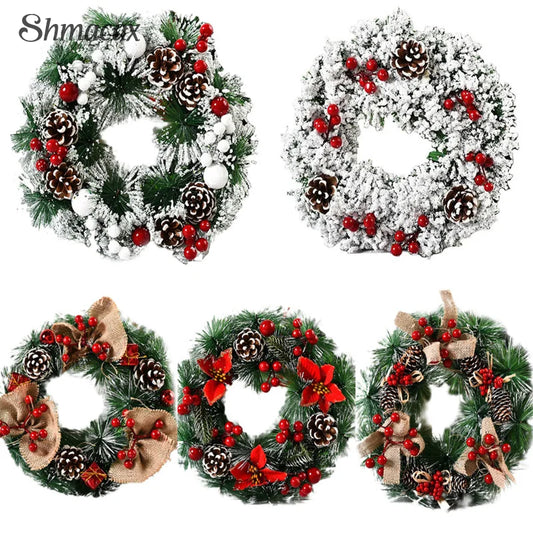 30cm Christmas Wreath For Front Door - Elegant Seasonal Decor