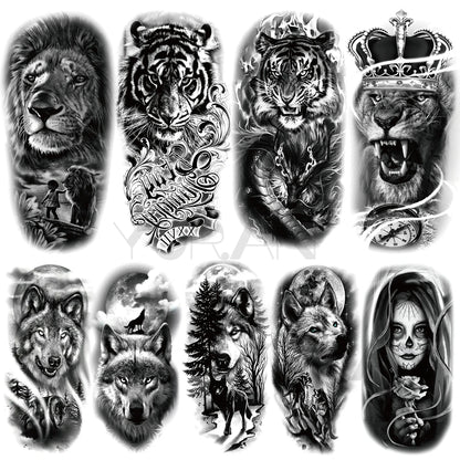 Large Lion Temporary Tattoos For Adults