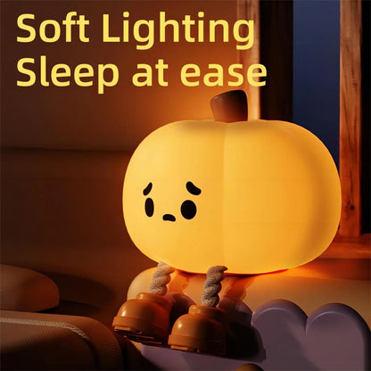 Pumpkin Night Lights Cute Soft Silicone Safe Lamp Decorations