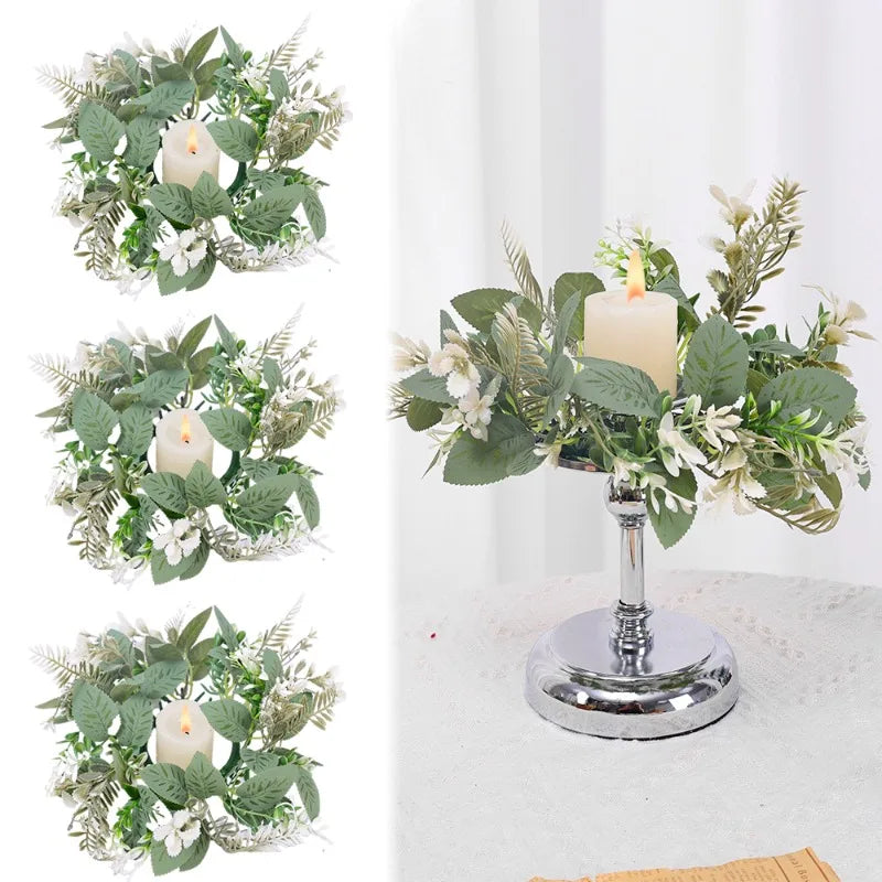 Christmas Decor - Artificial Flowers & Greenery, Gift Decor - Decorative Wreath for Home & Holiday - 25cm