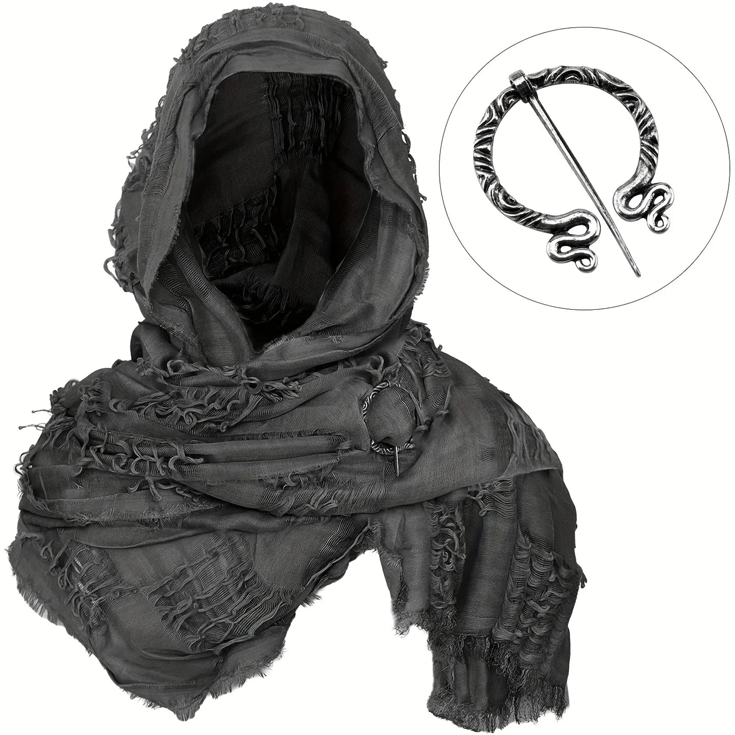 Medieval Renaissance Cloak Cape with Viking Brooch