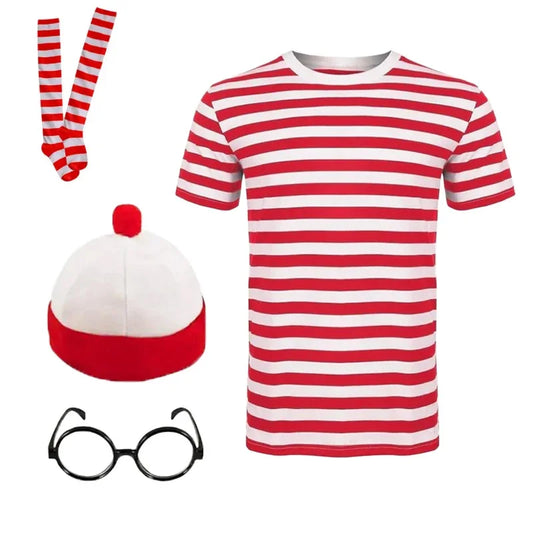 Wheres Waldo Family Wally Cosplay Costume