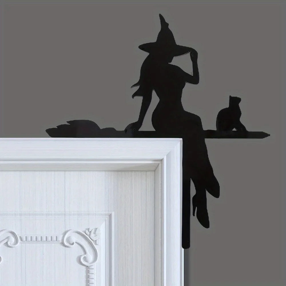 Black Cat Witch Acrylic Corner Sign