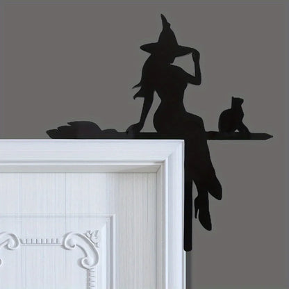 Black Cat Witch Acrylic Corner Sign