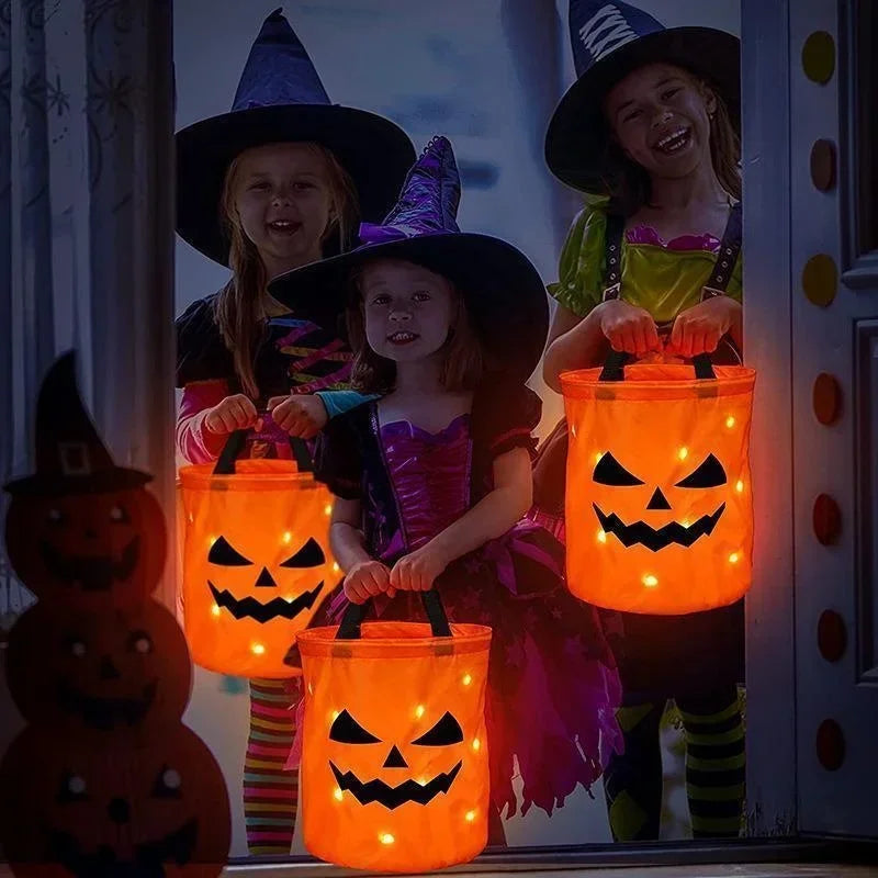 LED Light Halloween Trick Or Treat Bucket