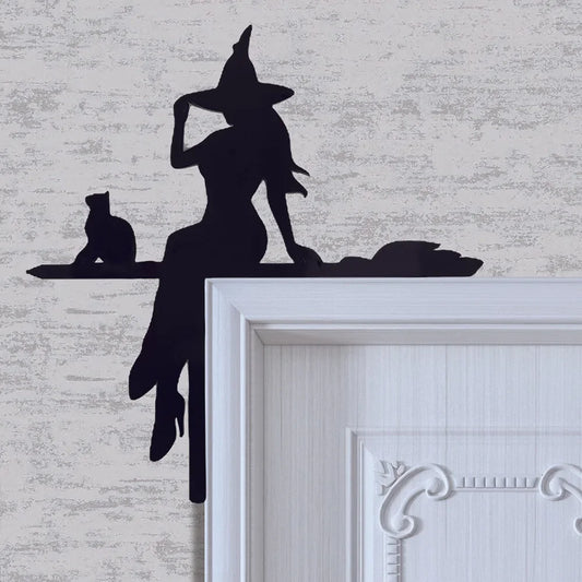 Black Cat Witch Acrylic Corner Sign