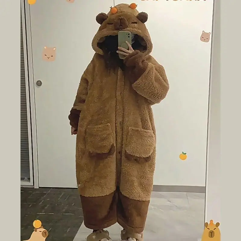 Winter Capybara Cosplay Costume Robes Adult
