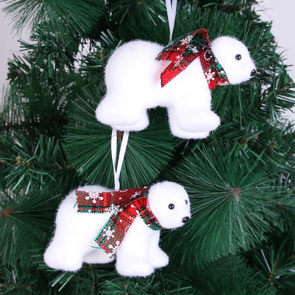 1pcs White Bear Pendants Christmas Tree Ornaments