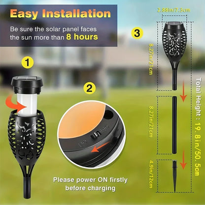 12LED Solar Flame Light Outdoor,Waterproof 12LEDs