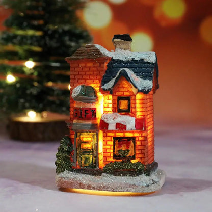 Christmas LED Light Wooden House Luminous Cabin