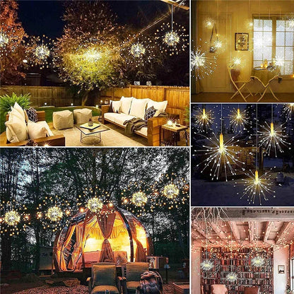 Tirvose 200LEDs Christmas Garland String Lights 8 Modes Explosion Star Firework Fairy Garden Lights for Indoor Outdoor Decor