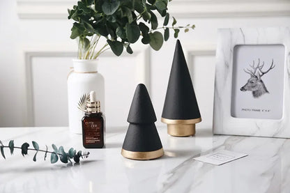 Nordic Geometric Black White Christmas Tree Minimalism Ceramic Decoration