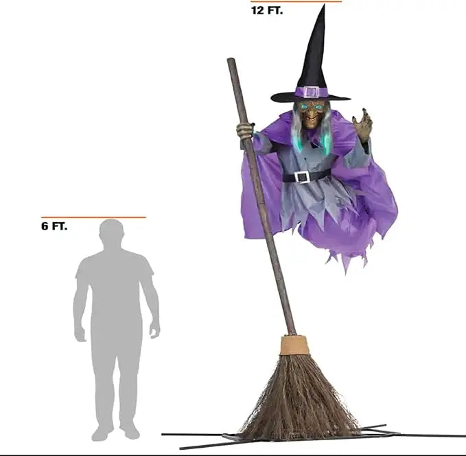 12ft Flying Witch , Sound & Touch Activated Sensor