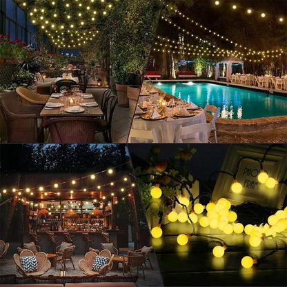 Frosted Globe Solar String Lights Outdoor Fairy Light