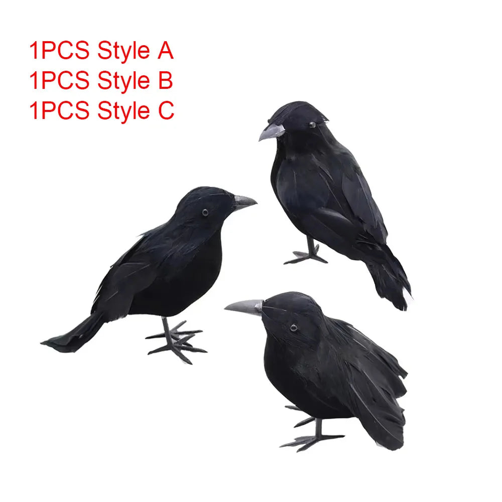 Simulation Fake Raven Bird Props