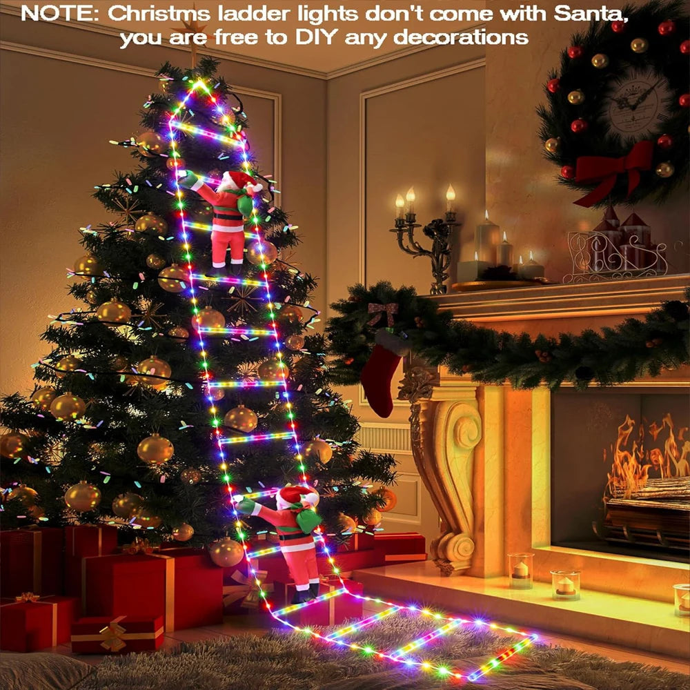 3M Santa Claus Climbing Ladder Light Waterproof Christmas Decorations