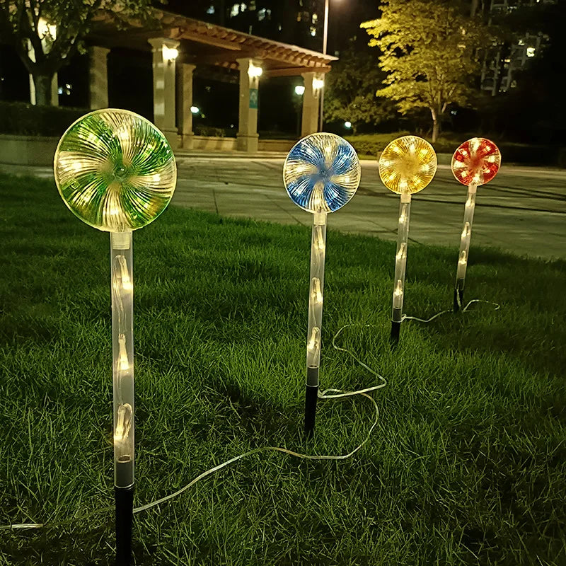 4 Pcs Solar Lights Lollipop Outdoor Lamps