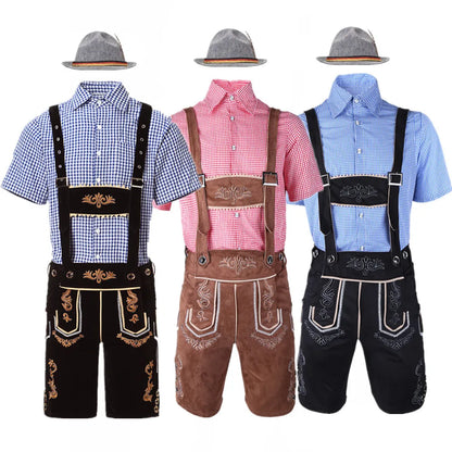 M-XXL Men German Oktoberfest Lederhosen Costume