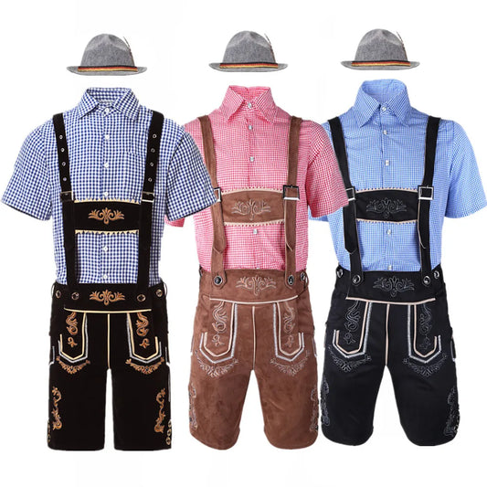 M-XXL Men German Oktoberfest Lederhosen Costume
