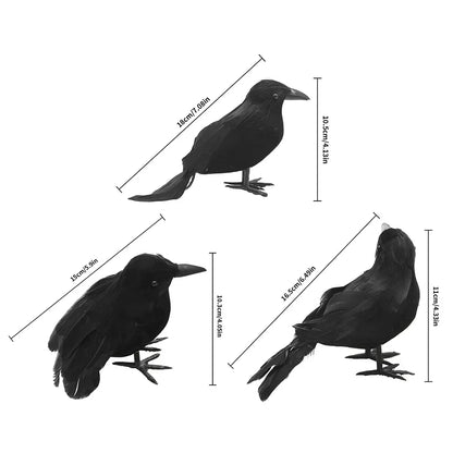1-6PCS Scare Black Feather Crow