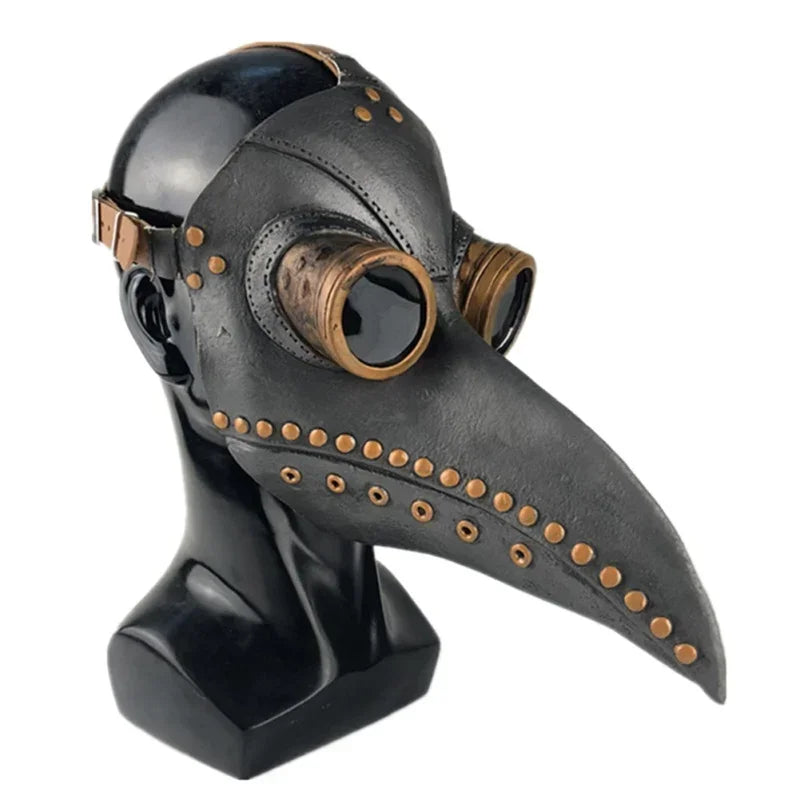 Halloween Black Rubber Plague Doctor Mask Long Nose Bird Beek Steampunk Gas Latex Face Mask