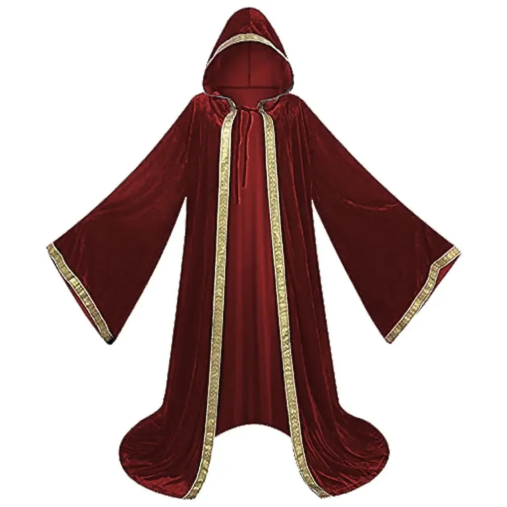 Adult Hooded Death Vampire Wizard Monk Witch Costume
