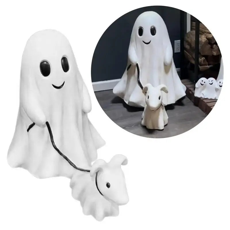 Halloween Ghost Walking Dog Statue Resin Ornament - Festivewarehouse™