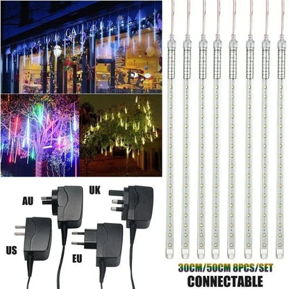 30cm /50cm Waterproof Meteor Shower Rain 8 Tube LED String Lights