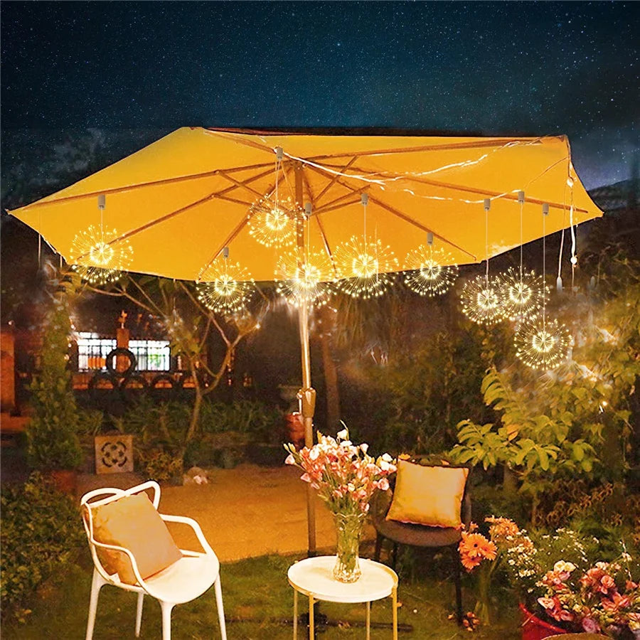 Tirvose 200LEDs Christmas Garland String Lights 8 Modes Explosion Star Firework Fairy Garden Lights for Indoor Outdoor Decor