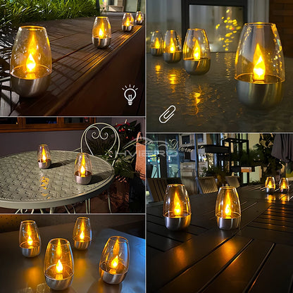 Solar Light LED Stainless Steel Candle