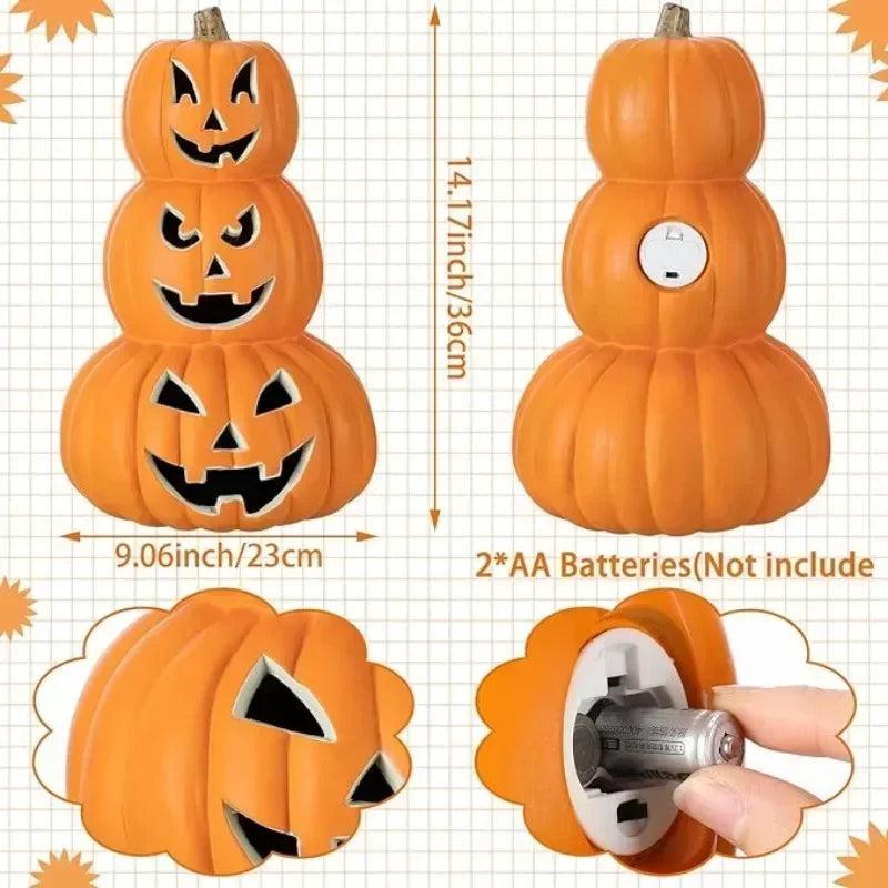 Jack-o Lantern Ghost Face Pumpkin Light