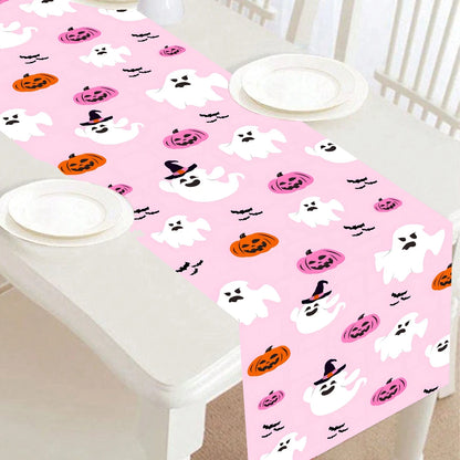 Pink Pumpkin Spider Web Halloween Table Runner - Festivewarehouse™