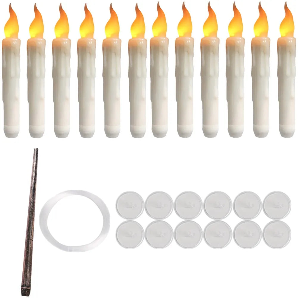 Floating Electronic Candles -  Magic Wand Remote Hanging Candles