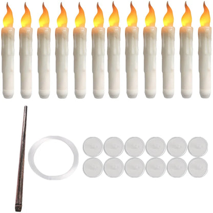 Floating Electronic Candles -  Magic Wand Remote Hanging Candles