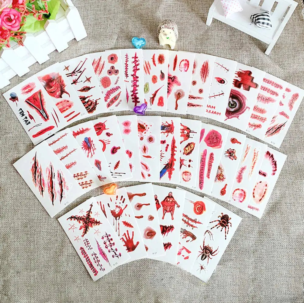 Fake Bloody Wound Temporary Tattoo Sticker 30pcs/Set - Festivewarehouse™