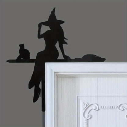 Black Cat Witch Acrylic Corner Sign