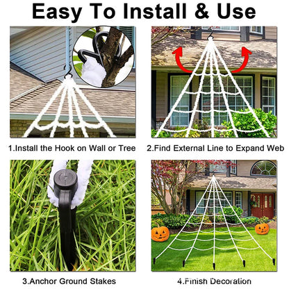5m Large Plush Simulation Spider Web
