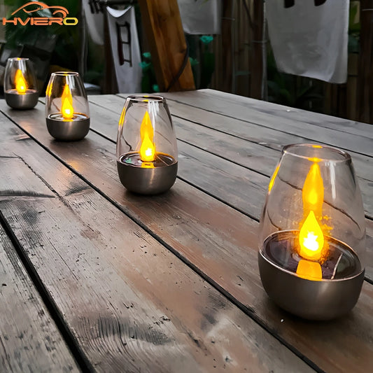 Solar Light LED Stainless Steel Candle