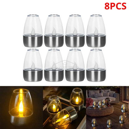 Solar Light LED Stainless Steel Candle