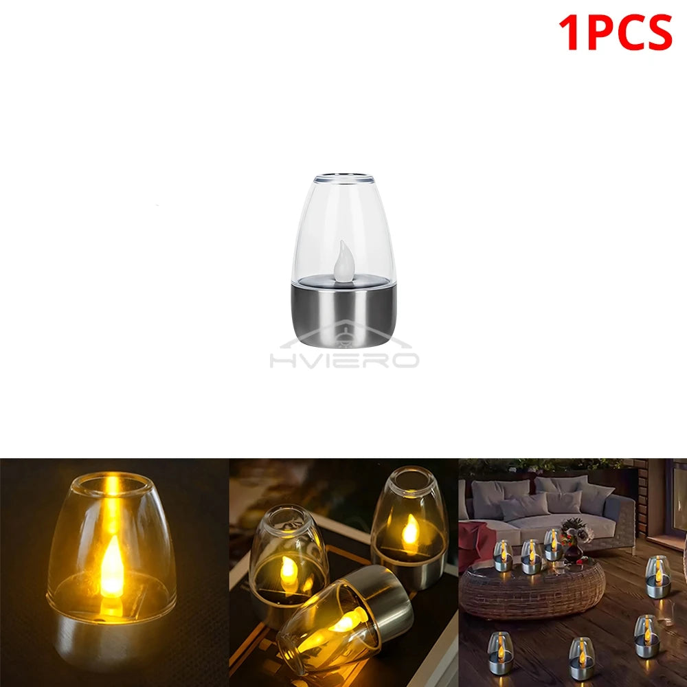 Solar Light LED Stainless Steel Candle
