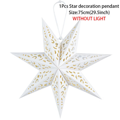 1pc White Hallow Out Star Hanging Decoration