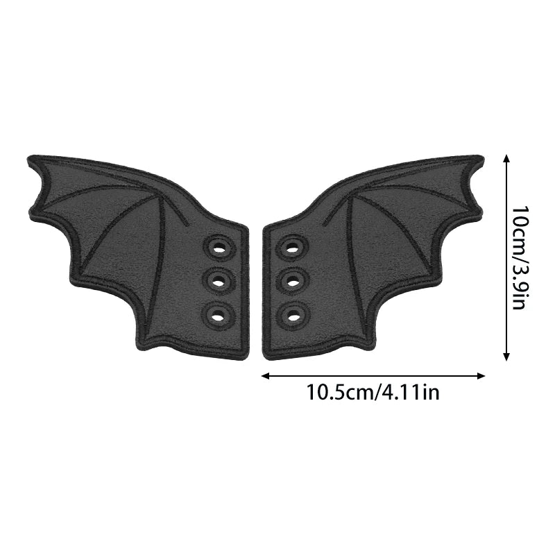 1 Pair Bling Bat Shoe Wings Embroidery DIY