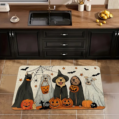 1pc Halloween Non-Slip Door Mat Spooky Dog