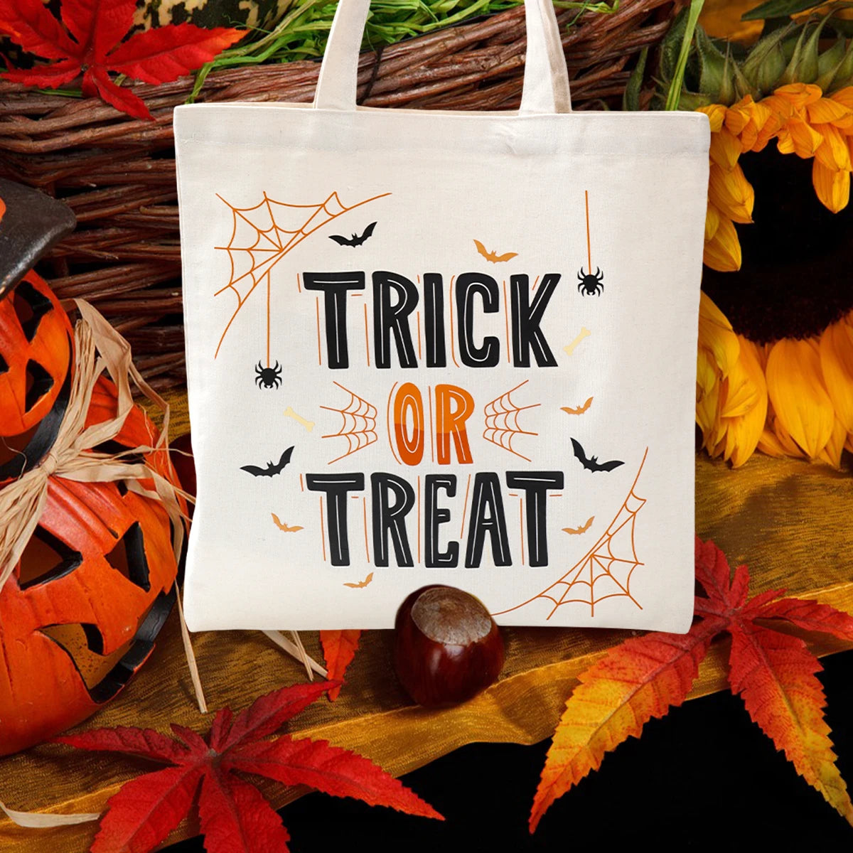 Trick Or Treat Theme Party Canvas Handbag - Festivewarehouse™